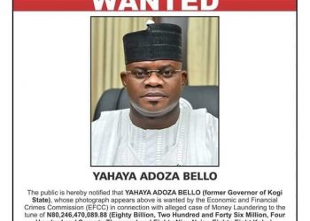 EFCC Declares Yahaya Bello Wanted