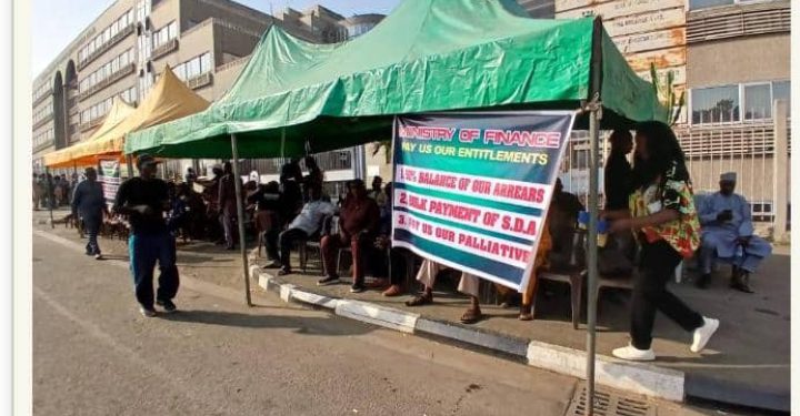 Happening now! Retired Military Personnel Block Finance Ministry Over Unpaid Entitlements 