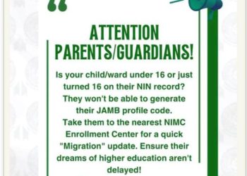 NIMC Notice For Parents Of JAMB Candidates