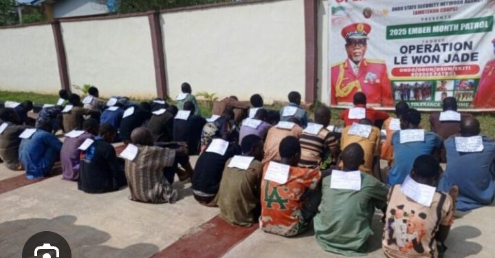 Amotekun Arrests 39 Suspected Terrorists Fleeing Sokoto, Hiding In Ondo Forests