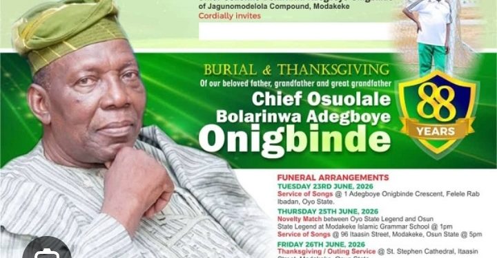NFF supports as former Nigeria coach, Adegboye Onigbinde, is buried in Modakeke