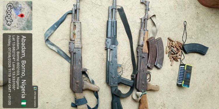 Troops destroy ISWAP hideout, recover three AK-47 rifles in Borno operation