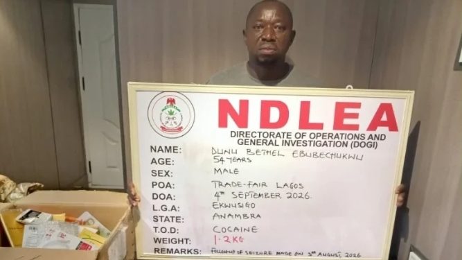 NDLEA Arrests Convicted Trafficker Posing as Tea Seller Over Saudi-Bound Cocaine